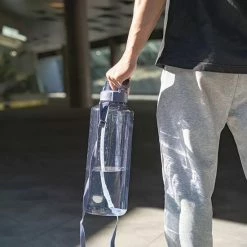 Diller Waterfles Met Rietje - 2 Liter - Grote Waterfles - Bottle - Motivatie Waterfles Met Tijdmarkeringen - Sportfles - Blauw Transparant -Flamecan winkel 550x550 189