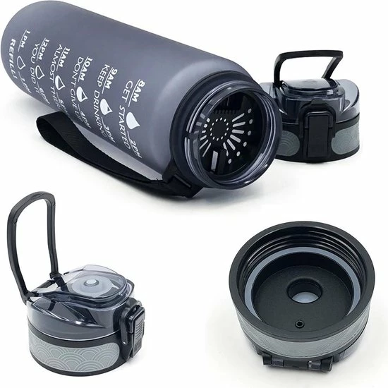 Lopoleis Drinkfles - Waterfles 1 Liter - Motivatie Waterfles Met Tijdsmarkering - Water Bottle - BPA Vrij 6 Lopoleis Drinkfles - Waterfles 1 Liter - Motivatie Waterfles Met Tijdsmarkering - Water Bottle - BPA Vrij - Afbeelding 4