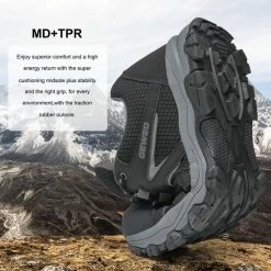 Geweo Wandelschoenen Unisex - Outdoorschoenen - Outdoor Antislip - Waterdicht En Ademend - Extra Comfort - Kerstmis - Kerstfeest - Christmas Gift - Zwart - Maat 43 -Flamecan winkel 550x550 199