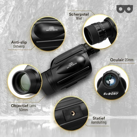 Zoomble® Monokijker PRO Met Opbergtas - E-book Vogelspotten - 13x50 - HD Coating - Waterdicht - Monoculair - Geschikt Voor Volwassene - Spotting Scope - Black Friday 2022 - Sinterklaas 7 Zoomble® Monokijker PRO Met Opbergtas - E-book Vogelspotten - 13x50 - HD Coating - Waterdicht - Monoculair - Geschikt Voor Volwassene - Spotting Scope - Black Friday 2022 - Sinterklaas - Afbeelding 5