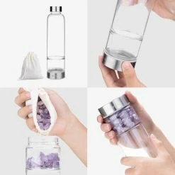 Navaris Glazen Drinkfles - Fles Met Edelstenen - 420 Ml - Waterfles Met Amethisten - Inclusief Sleeve Van Neopreen 15 Navaris Glazen Drinkfles - Fles Met Edelstenen - 420 Ml - Waterfles Met Amethisten - Inclusief Sleeve Van Neopreen -Flamecan winkel 550x550 281