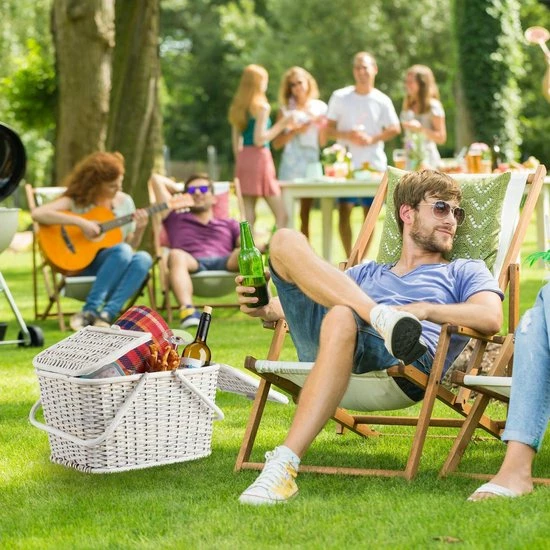 Relaxdays Picknickmand Met Deksel - Rotan Mand - Boodschappenmand - Grote Opbergmand - Chocoladebruin 6 Relaxdays Picknickmand Met Deksel - Rotan Mand - Boodschappenmand - Grote Opbergmand - Chocoladebruin - Afbeelding 4