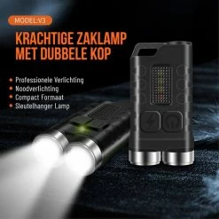 JGS Duo Zaklamp-Led-900 Lumen-USB-C-Oplaadbaar-Sleutelhanger-multifunctioneel-JGS Multicard -Flamecan winkel 550x550 299