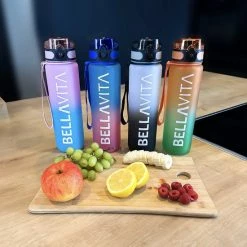 BELLAVITA Drinkfles - Turquoise - Cyaan - Groen / Blauw - Waterfles - Drinkfles Volwassenen - Drinkfles Kinderen - Fles - 1 Liter - 1000ml - Tritan - Fruitfilter - Filter - Black Friday - Sinterklaas - Kerst - BPA-vrij - 100% Lekvrij -Flamecan winkel 550x550 312