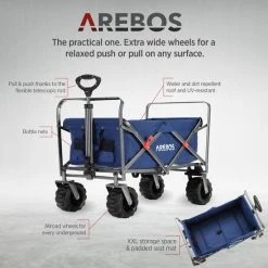 AREBOS Handkar | Transportwagen | Apparatuurwagen | Opvouwbaar | Blauw 16 AREBOS Handkar | Transportwagen | Apparatuurwagen | Opvouwbaar | Blauw -Flamecan winkel 550x550 366