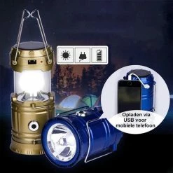 IBright 3 In 1 Oplaadbare Camping Lamp - Tentlamp - Lantaarn - Zaklamp - Multifunctioneel - Solar - Zwart -Flamecan winkel 550x550 42