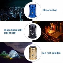 IBright 3 In 1 Oplaadbare Camping Lamp - Tentlamp - Lantaarn - Zaklamp - Multifunctioneel - Solar - Zwart -Flamecan winkel 550x550 43
