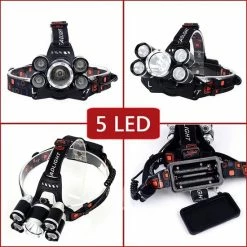 Headlight LED Hoofd Zaklamp - 8000 Lumen - Incl. 2x Batterij 18650 + Oplaadkabel -Flamecan winkel 550x550 431
