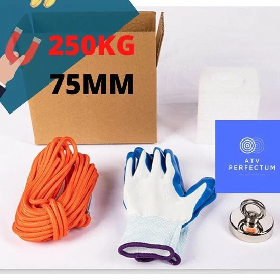 ATV PERFECTUM✅ Vismagneet Set Compleet - 250KG - 20m Touw - Magneetvissen Starterspakket - Magneet - Magneten - 75MM - Zoekmagneet - Metaalvissen - Vismagneet Met Touw - Neodymium 3 ATV PERFECTUM✅ Vismagneet Set Compleet - 250KG - 20m Touw - Magneetvissen Starterspakket - Magneet - Magneten - 75MM - Zoekmagneet - Metaalvissen - Vismagneet Met Touw - Neodymium