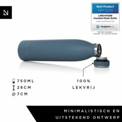 LARS NYSØM Roestvrijstalen Drinkfles 'Ren' 750ml Blue Stone 13 LARS NYSØM Roestvrijstalen Drinkfles 'Ren' 750ml Blue Stone -Flamecan winkel 550x550 496