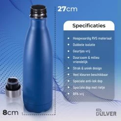 Pulver - Luxe RVS Thermosfles / Drinkfles – BPA Vrij – 500 Ml - Waterfles Met Rietje – Drinkfles – Dubbele Isolatie - Blauw 18 Pulver - Luxe RVS Thermosfles / Drinkfles – BPA Vrij – 500 Ml - Waterfles Met Rietje – Drinkfles – Dubbele Isolatie - Blauw -Flamecan winkel 550x550 506