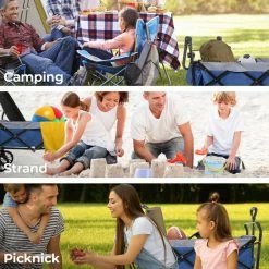 LifeGoods Bolderkar - Opvouwbaar - 120KG Draagkracht - 103L - Inklapbare Bolderwagen/Transportwagen - Extra Draagtas En Duwstang - 2 Standen - Wasbaar Polyester - 98x45cm - Blauw/Grijs -Flamecan winkel 550x550 512