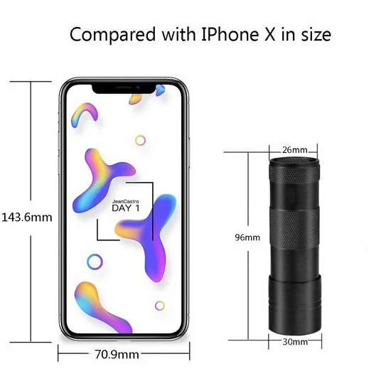 YONO UV Zaklamp LED Blacklight - Vals Geld / Urine Detector Lampje 9 YONO UV Zaklamp LED Blacklight - Vals Geld / Urine Detector Lampje - Afbeelding 7