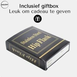 Malony Heupfles - RVS - 180 Ml - Veldfles - Drinkfles - Flacon - PU Leer - Compact - Donker Bruin -Flamecan winkel 550x550 555