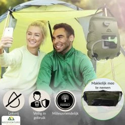 Needventure Solar Douche - Camping Douchezak - Buiten Douche - Tuindouche - Inclusief Thermometer - Waterzak Met Douchekop - 20L - Groen -Flamecan winkel 550x550 605