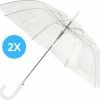 Arsa 2X Transparant Doorzichtige Plastic Stormparaplu 92 Cm - Paraplu – Opvouwbaar - Windproof - Fashionable -Bruiloft – Trouwen – Incl. Beschermhoesje -Flamecan winkel 550x550 648