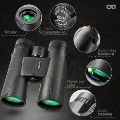 Zoomble® Verrekijker PRO Met Draagtas - Incl. E-Book - 10x42 - Bak-4 - Geschikt Voor Vogelaars - Volwassene - Verkijker - Black Friday 2022 - Sinterklaas -Flamecan winkel 550x550 666