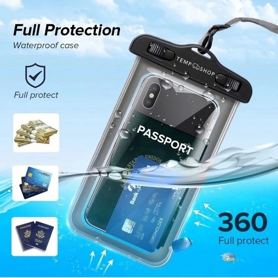 Tempshop Waterdichte Telefoonhoesjes Wit - Onderwater Hoesje Telefoon - Waterdichte Telefoonzakje – Bag – Drybag - Onderwater Hoesje Telefoon – Universeel Geschikt Voor Alle Smartphones - Waterdichte Telefoonhoesje 8 Tempshop Waterdichte Telefoonhoesjes Wit - Onderwater Hoesje Telefoon - Waterdichte Telefoonzakje – Bag – Drybag - Onderwater Hoesje Telefoon – Universeel Geschikt Voor Alle Smartphones - Waterdichte Telefoonhoesje - Afbeelding 6