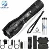 Shustar® Zaklamp LED Oplaadbaar - Zaklamp Militaire 2000 Lummen Incl. Opbergdoos & Oplader & Batterij - Zoomfunctie - Waterproof -Flamecan winkel 550x556 1