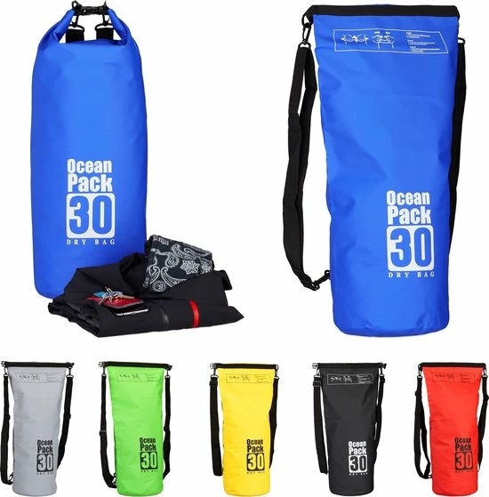 Merkloos Relaxdays Ocean Pack 30 Liter - Waterdichte Tas - Outdoor Droogtas - Dry Bag - Plunjezak - Zwart 5 Merkloos Relaxdays Ocean Pack 30 Liter - Waterdichte Tas - Outdoor Droogtas - Dry Bag - Plunjezak - Zwart - Afbeelding 3