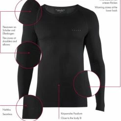 FALKE Warm Tight Fit Slim Fit Base Layer Top Met Lange Mouwen Sneldrogende Thermo Ademend Thermo-Ondergoed Zwart Heren Underwear - Longsleeve - Maat L -Flamecan winkel 550x568 2