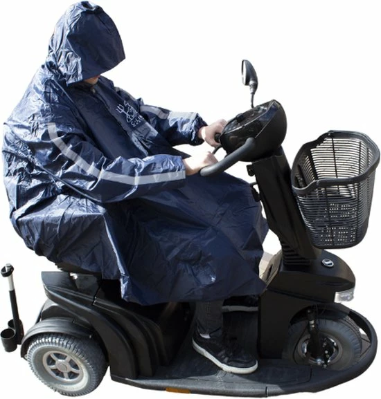 C-Line Poncho Scootmobiel - Blauw - Reflecterend 8 C-Line Poncho Scootmobiel - Blauw - Reflecterend - Afbeelding 6