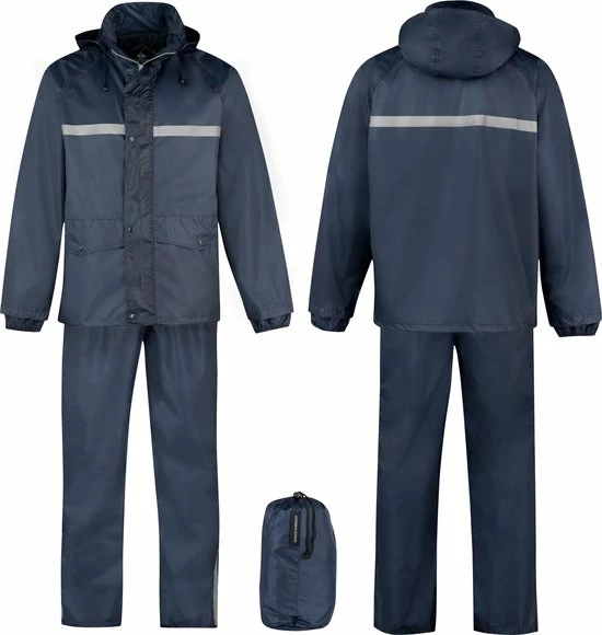 BJØRNSON Dusch Regenpak Dames & Heren - Waterdicht - Maat M - Donkerblauw 3 BJØRNSON Dusch Regenpak Dames & Heren - Waterdicht - Maat M - Donkerblauw