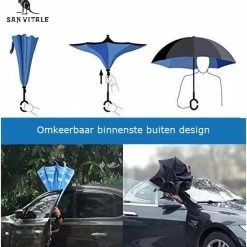 San Vitale® - Unieke Reversible Windproof Paraplu - Blauw -Flamecan winkel 550x603 1