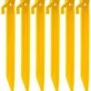 Merkloos 12x Kunststof Tentharingen Geel 21 Cm - Felgekleurd Voor Extra Zichtbaarheid - Camping/kampeer Accessoires -Flamecan winkel 550x616 3