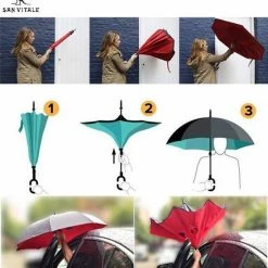 San Vitale® - Unieke Reversible Windproof Paraplu - Blauw -Flamecan winkel 550x622 5