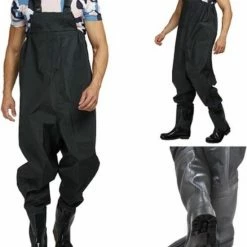 T.R.Goods Waadpak - Waterdicht Pak PVC - Waadbroek Met Vaste Laarzen - Schoenmaat 41