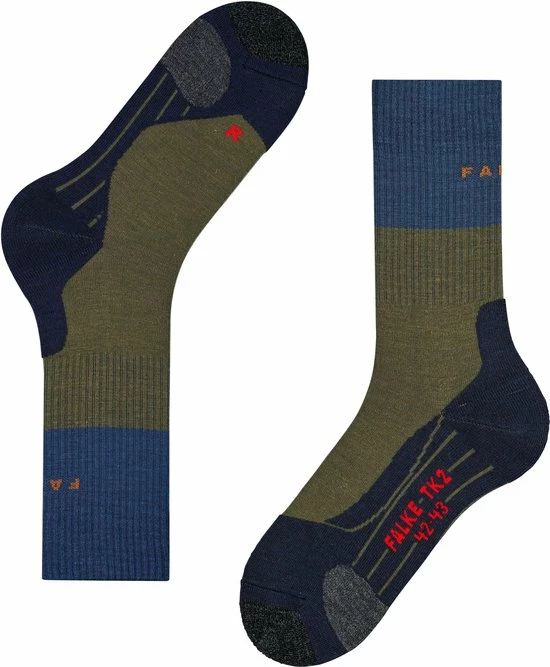 FALKE TK2 Explore Wandelsokken Warm Winter Zacht Thermisch Ademend Anti-blaar Antizweet Zonder Motief Met Elastische Boord Merinowol Groen Heren Sportsokken - Maat 42-43 4 FALKE TK2 Explore Wandelsokken Warm Winter Zacht Thermisch Ademend Anti-blaar Antizweet Zonder Motief Met Elastische Boord Merinowol Groen Heren Sportsokken - Maat 42-43 - Afbeelding 2