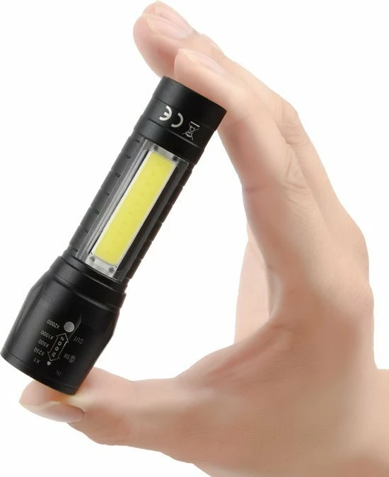 Bantach 2 Stuks - Zaklamp Oplaadbaar 2000 Lumen - Waterproof - Zeer Fel - Klein - 2 In 1 - Led - 6 Bantach 2 Stuks - Zaklamp Oplaadbaar 2000 Lumen - Waterproof - Zeer Fel - Klein - 2 In 1 - Led - - Afbeelding 4