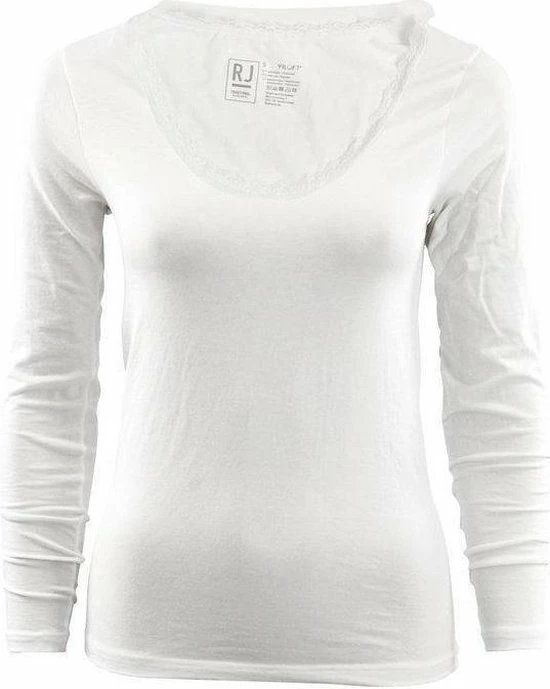RJ Bodywear Dames Shirt Lange Mouw Thermo Kant Wolwit Mt M 3 RJ Bodywear Dames Shirt Lange Mouw Thermo Kant Wolwit Mt M