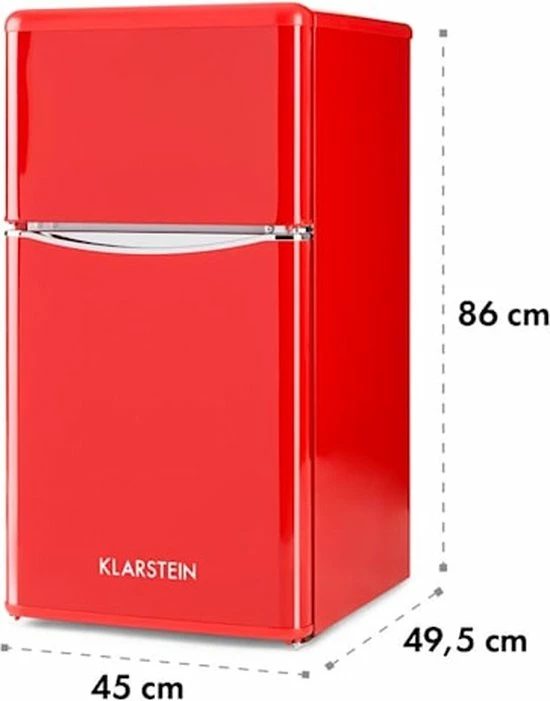 Klarstein 10029332 - Tafelmodel Koel-vriescombinatie - Rood 8 Klarstein 10029332 - Tafelmodel Koel-vriescombinatie - Rood - Afbeelding 6