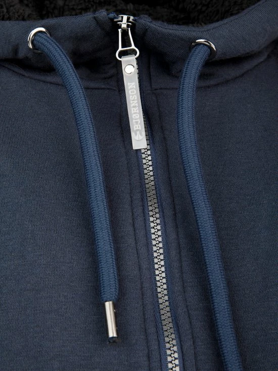 BJØRNSON Kenny Sweatvest Heren - Teddy Gevoerd - Hoodie - Maat M - Donkerblauw 8 BJØRNSON Kenny Sweatvest Heren - Teddy Gevoerd - Hoodie - Maat M - Donkerblauw - Afbeelding 6