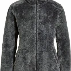 Redwood Cassy RW - Dames Lange Rits Fleece - Black-Melange