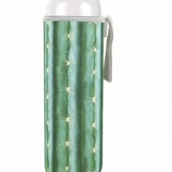 Kikkerland Glazen Drinkfles - Inclusief Een Cactus Sleeve - 0,6L