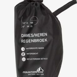 Mountain Peak Dames/heren Regenbroek - Zwart - Maat M -Flamecan winkel 550x762 2
