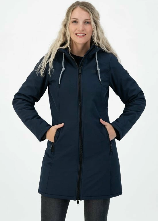 Kjelvik Dames Winterjas - Softshell Parka Dames - Tina - Blauw - Maat 40 4 Kjelvik Dames Winterjas - Softshell Parka Dames - Tina - Blauw - Maat 40 - Afbeelding 2