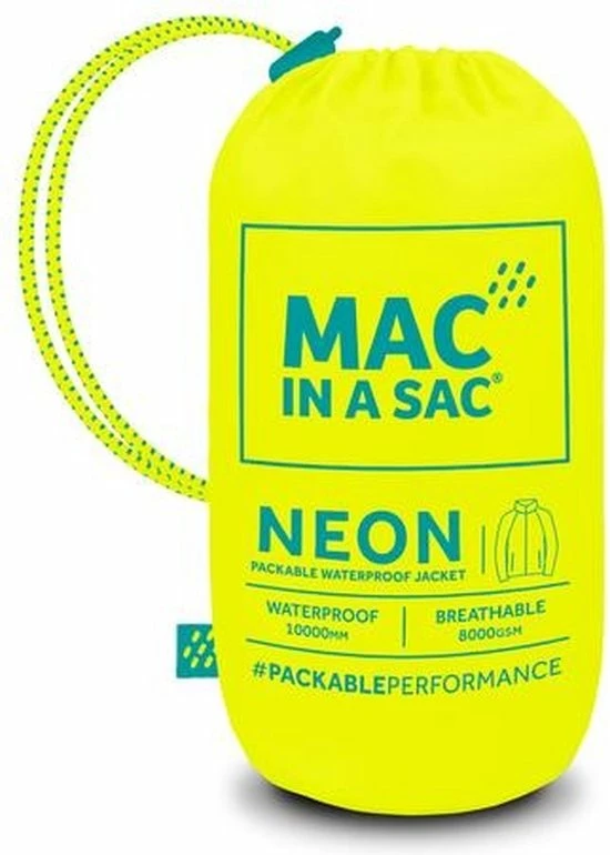 Mac In A Sac Origin 2 Regenjas Unisex - Neon Geel - Maat M 6 Mac In A Sac Origin 2 Regenjas Unisex - Neon Geel - Maat M - Afbeelding 4