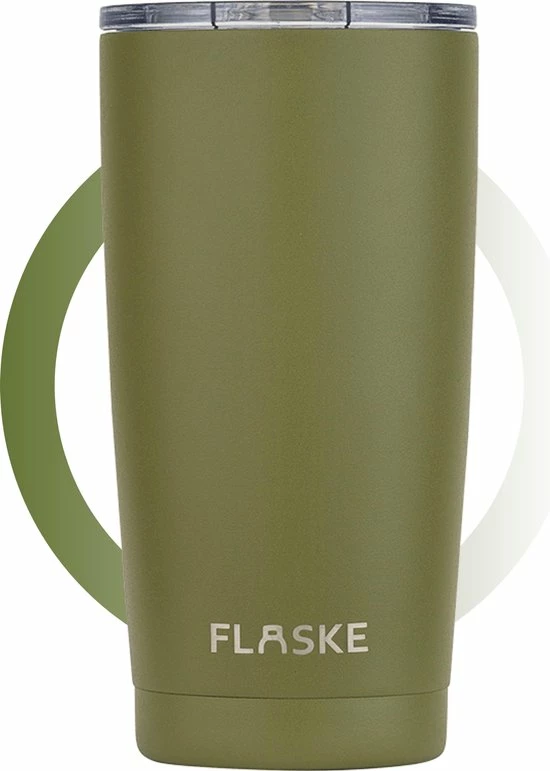 FLASKE Olive RVS Thermosbeker - 500ml - Vernieuwde Deksel- Gratis RVS Rietje 3 FLASKE Olive RVS Thermosbeker - 500ml - Vernieuwde Deksel- Gratis RVS Rietje