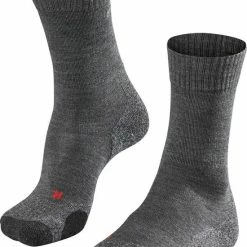 FALKE TK2 Explore Wandelsokken Warm Winter Zacht Thermisch Ademend Anti-blaar Antizweet Zonder Motief Met Elastische Boord Merinowol Grijs Dames Sportsokken - Maat 39-40