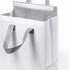 Merkloos Koeltas - Lunchtas - Koeltasje Lunch - Koelelementen - Isolatie - Volwassenen - Dames - Heren - Klittenbandsluiting - 23 X 29 Cm - Kunststof - Aluminium - Wit