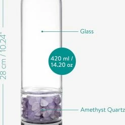 Navaris Glazen Drinkfles - Fles Met Edelstenen - 420 Ml - Waterfles Met Amethisten - Inclusief Sleeve Van Neopreen 14 Navaris Glazen Drinkfles - Fles Met Edelstenen - 420 Ml - Waterfles Met Amethisten - Inclusief Sleeve Van Neopreen -Flamecan winkel 550x792 1