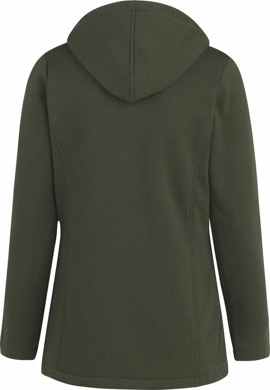 BJØRNSON Sigrid Sweatvest Dames - Teddy Gevoerd - Hoodie - Maat 38 - Olijfgroen 4 BJØRNSON Sigrid Sweatvest Dames - Teddy Gevoerd - Hoodie - Maat 38 - Olijfgroen - Afbeelding 2