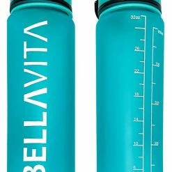 BELLAVITA Drinkfles - Turquoise - Cyaan - Groen / Blauw - Waterfles - Drinkfles Volwassenen - Drinkfles Kinderen - Fles - 1 Liter - 1000ml - Tritan - Fruitfilter - Filter - Black Friday - Sinterklaas - Kerst - BPA-vrij - 100% Lekvrij