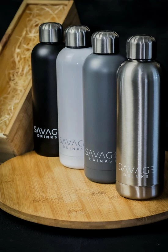 Savage Drinks SAVAGE Drinkfles - Thermosfles - Geïsoleerde Bidon - Metaal 4 Savage Drinks SAVAGE Drinkfles - Thermosfles - Geïsoleerde Bidon - Metaal - Afbeelding 2
