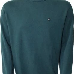 Twinlife Crew Garment Dye Sweater Heren Donker Groen -Flamecan winkel 550x833